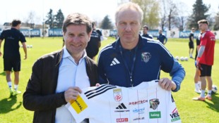 Florian Pessentheiner Präsident Riegler mit Neo-Coach Silberberger