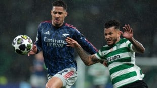 Zur Viertelfinal-Halbzeit liegt Arsenal gegen Sporting Lissabon voran ...