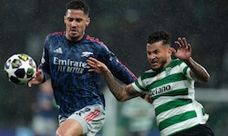 Zur Viertelfinal-Halbzeit liegt Arsenal gegen Sporting Lissabon voran ...