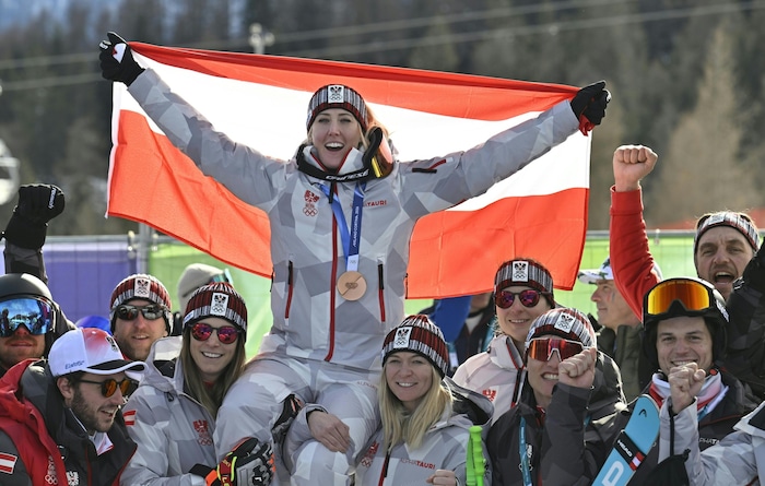 Im Februar holte Conny Hütter bei den Olympischen Winterspielen in Cortina Bronze im Super-G.
