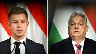AFP/ATTILA KISBENEDEK, Krone KREATIV Péter Magyar fordert Viktor Orbán heraus.