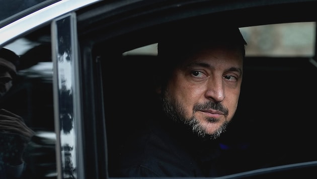 Der ukrainische Präsident während eines Besuchs bei seinem türkischen Amtskollegen Recep Tayyip ...