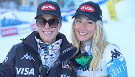 Mikaela Shiffrin mit ihrer Mutter Eileen (l.)