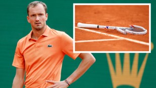 Daniil Medwedew und sein bemitleidenswerter Schläger, der nun an einem besseren Ort sein dürfte ...