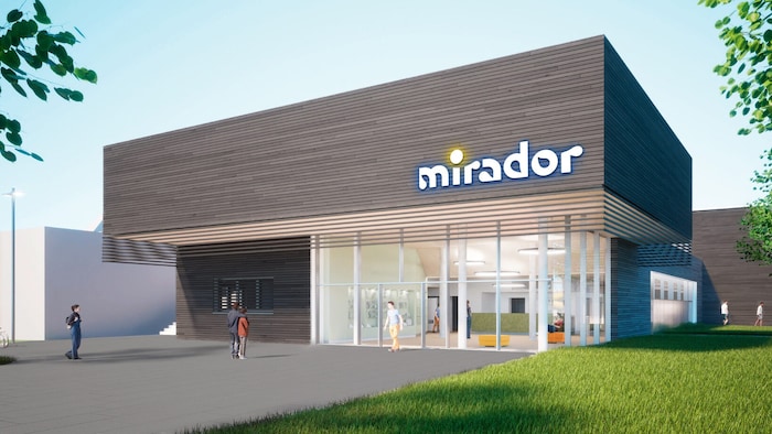 Der Name „Mirador“ – im Bild der künftige Eingangsbereich in die Badearena – soll zur starken ...