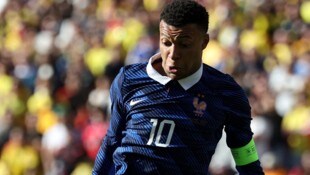 Kylian Mbappe im Trikot der französischen Nationalmannschaft.