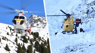 Nach dem Lawinenabgang lief ein Großeinsatz an. Auch mehrere Hubschrauber waren vor Ort.
