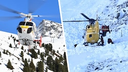 Nach dem Lawinenabgang lief ein Großeinsatz an. Auch mehrere Hubschrauber waren vor Ort.