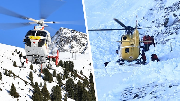 Nach dem Lawinenabgang lief ein Großeinsatz an. Auch mehrere Hubschrauber waren vor Ort.