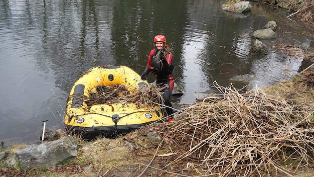 Die Wasserretter durften sich um den Schlossteich kümmern.