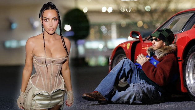Kim Kardashian (l.) nahm neben Lewis Hamilton (r.) auf dem Beifahrersitz Platz.