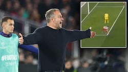 Hansi Flick protestierte, doch die Pfeife des Schiedsrichters blieb stumm.