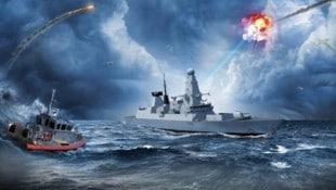 Eine Grafik des Rüstungskonzerns Leonardo soll den Einsatz des DragonFire-Systems ...