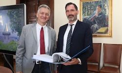 Der Grazer Finanzstadtrat Manfred Eber (links) mit Finanzdirektor Johannes Müller. 