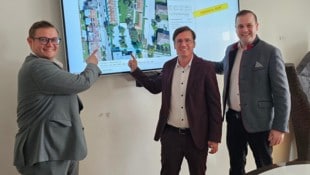 Beim Wohnbau ziehen Julian Geier (VP), Ron Rabitsch (SP) und Patrick Jonke (FSP) an einem ...
