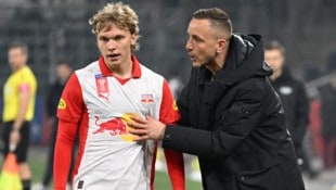 Frans Krätzig (li.) mit Trainer Daniel Beichler.