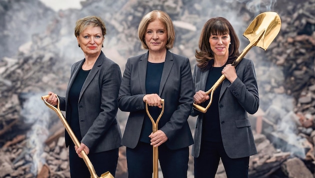 Eine Illustration mit großer Symbolkraft: Karin Bergmann (73), Ingrid Thurnher (63) und Martha ...
