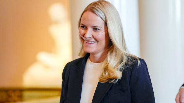 Mette-Marit zeigte sich bei einem Empfang in Oslo mit einem Sauerstoffgerät.