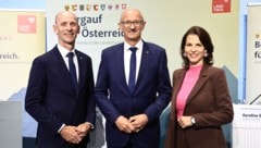 v.l.: LR Willibald Ehrenhöfer (Steiermark), LH Anton Mattle, LH Karoline Edstadler (Salzburg)