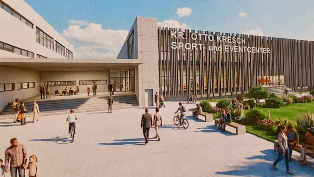 So soll das neue Sport- und Eventcenter in Bärnbach aussehen. Auch die Handballer der HSG ...