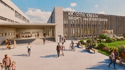 So soll das neue Sport- und Eventcenter in Bärnbach aussehen. Auch die Handballer der HSG ...