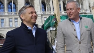 Türkis-blaues Treffen: ÖVP-Minister Hattmannsdorfer (li.) mit Landeshauptmann Kunasek