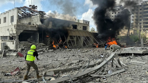 Die libanesische Stadt Nabatäa nach einem israelischen Luftangriff.