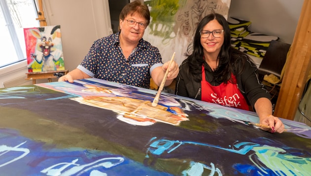 Malen verbindet Alfred und Barbara Scheikl, deren Werke demnächst auch in Ferlach zu bewundern ...