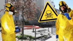 Szenen wie in der bekannten amerikanischen TV-Serie „Breaking Bad“ mit zwei Drogen-Köchen in der ...