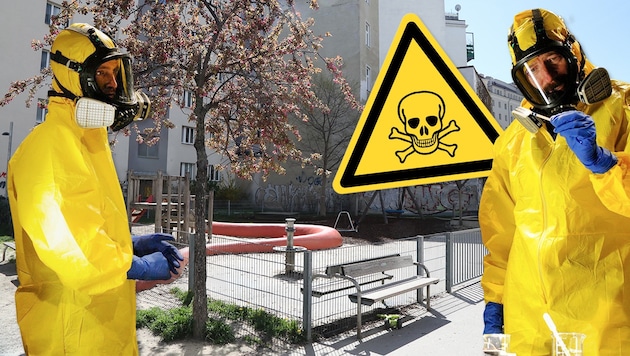 Szenen wie in der bekannten amerikanischen TV-Serie „Breaking Bad“ mit zwei Drogen-Köchen in der ...