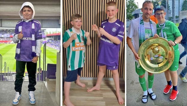 Lucas (12), die Brüder Lean (9) und Ben (10) sowie der 16-jährige Pascal (v. li. n. re.) warten ...