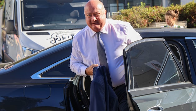 His official car sustained property damage, but the chancellor was unharmed (file photo)