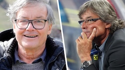 Didi Constantini wenige Jahre vor seinem Tod (links) und als ÖFB-Teamchef bei einem Spiel ...