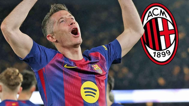„Will mich Barca denn wirklich nicht?“, scheint sich Robert Lewandowski zu fragen: „Dann ...
