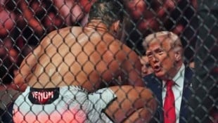 US-Präsident Donald Trump war in der Nacht auf Sonntag bei einem UFC-Event in Miami zu Gast, ...