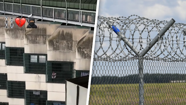 Diese Video posteten die Häfen-Kletterer. NATO-Stacheldraht auf dem Baustellengerüst soll vor ...