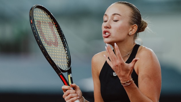 Anastasia Potapova braucht es, zu schimpfen.