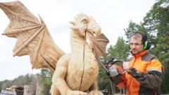Motorsägenkünstler wie Markus Weigmann schaffen aus Holz beeindruckende Skulpturen. 