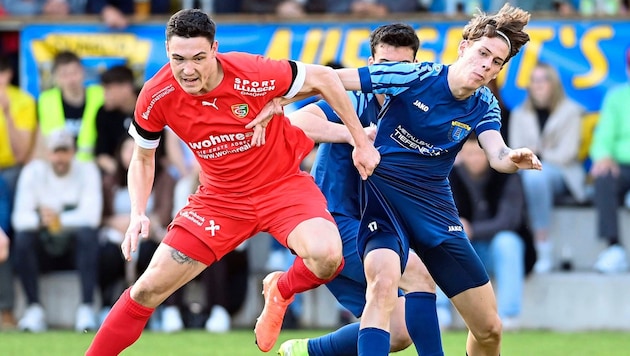 Gmünd und Nico Payer (li.) unterlagen auswärts im Derby Malta mit Matteo Maier (re.).