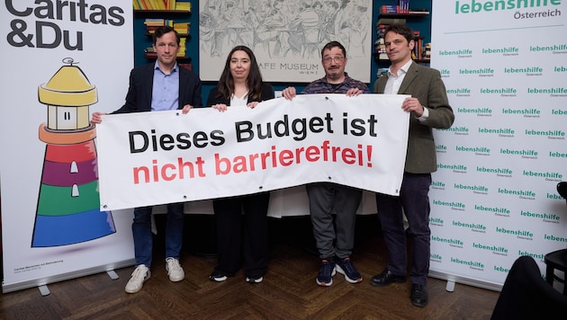 Caritas-Direktor Schwertner (v.l.), Interessensvertreter Sahinci und Baumgartner sowie ...