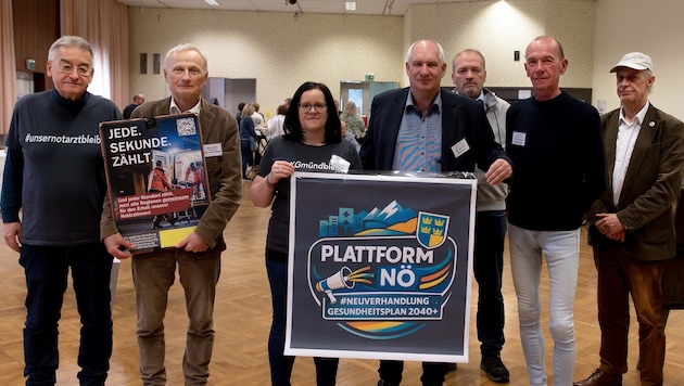 Vertreter der verschiedenen Initiativen, die für die Neuverhandlung des Gesundheitspakts 2040+ ...