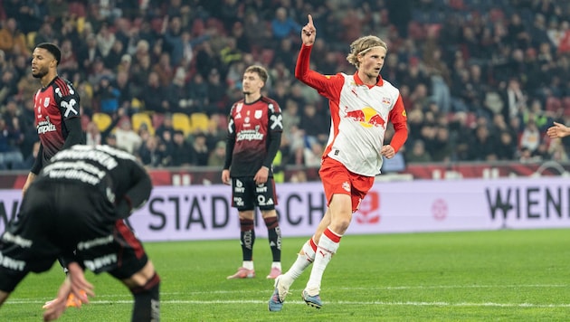 Gegen LASK traf Kjaergaard zum zwischenzeitlichen 2:2.