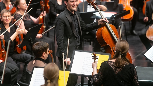 Maximilian Hornung musizierte gemeinsam mit dem Symphonieorchester Vorarlberg.