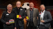 Moderator Hannes Steiner mit Ex-ÖFB-Teamtorhüter Franz Wohlfahrt und den Experten Kurt Garger ...