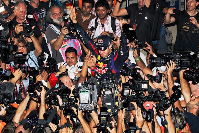 2013 krönte sich Sebastian Vettel in Indien zum vierten Mal zum Weltmeister.