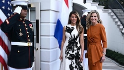 Melania Trump hieß Königin Máxima am Montag im Weißen Haus willkommen.