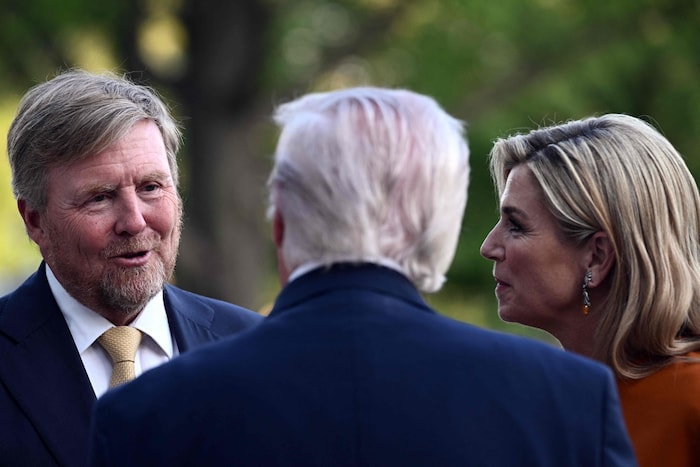 Das niederländische Königspaar beim Plausch mit dem US-Präsidenten