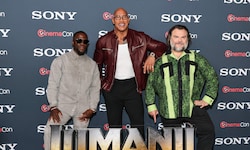 Kevin Hart, Dwayne „The Rock“ Johnson und Jack Black präsentierten „Jumanji 3“.