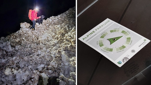 Mehrere Lawinenkegel mussten die Einsatzkräfte überwinden. Eine alpine Parkuhr hätte die ...