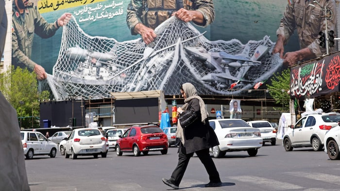 Die iranischen Revolutionsgarden brüsten sich selbst damit (hier mit einem Transparent auf einer ...